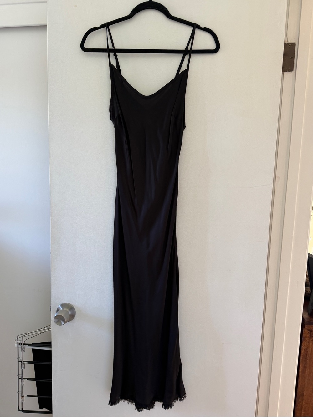 Nation LTD Black Slip Maxi Dress with Thin Double Straps